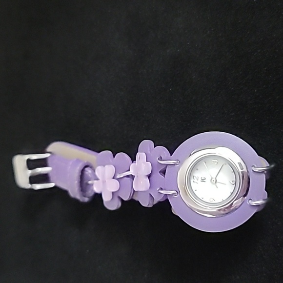 Kids / Womens Faded Glory Purple Floral Watch - Picture 3 of 6